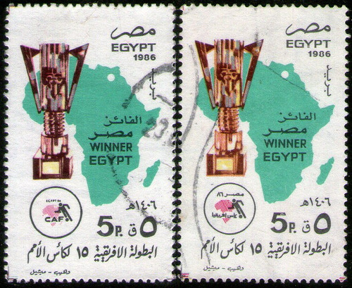 Egipto Serie Completa X 2 Sellos Usados Fútbol Año 1986