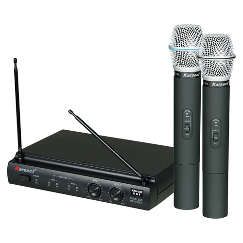 Microfone Duplo S/ Fio Karsect Uhf - Kru 302 - Frete Grátis