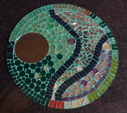 Cuadro Espejo Circular De Diseño - Mosaiquismo Venecitas