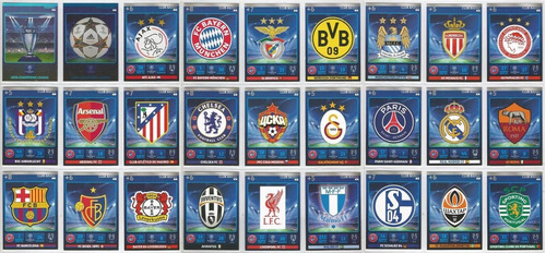 2014-15 Badges Logos Champions League Adrenalyn Xl Completo