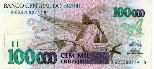 Cédula Se 100000 Cem Mil Cruzeiros -c 229