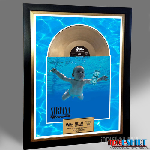 Cuadro Decorativo Nirvana Nevermind Cobain Tipo Disco Oro Lp