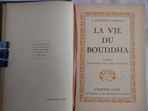 La Vie Du Bouddha. A. Ferdinand Herold. D´ Art. En Frances