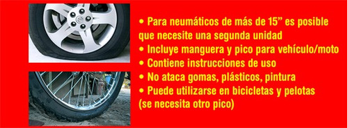 Imagen 3 de 4 de Reparador De Neumaticos Instantaneo Locx 427ml Pinchaduras