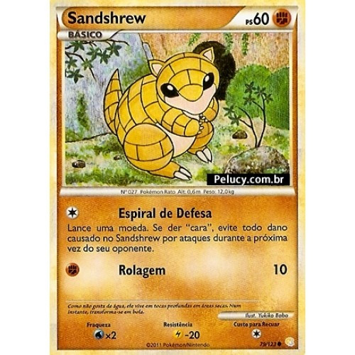 Sandshrew Pokémon Fisico Comum 79/123 - Pokemon Card Game