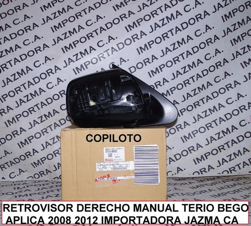 Retrovisor Derecho Manual Terio Bego 2008 2012 Original