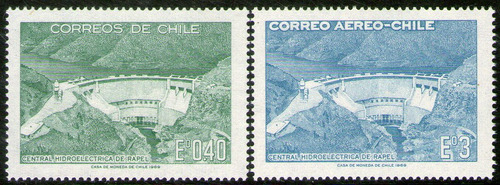 Chile Serie X 2 Sellos Mint Central Hidroeléctrica Año 1969