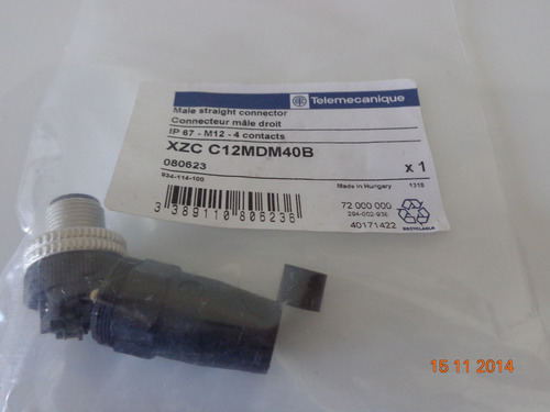 Conector Sensor M12 Macho Telemecanique Xzc C12mdm40b