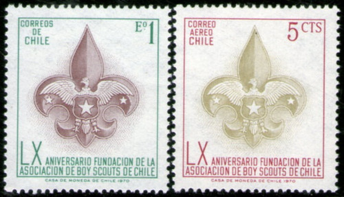 Chile Serie X 2 Sellos Mint 60° Aniv. Boy Scouts Año 1971