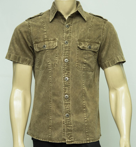 camisa militar verde oliva