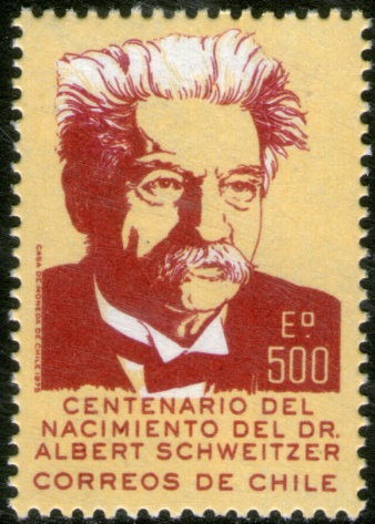 Chile Sello Mint Dr. A. Schweitzer, Médico Misionero 1975  