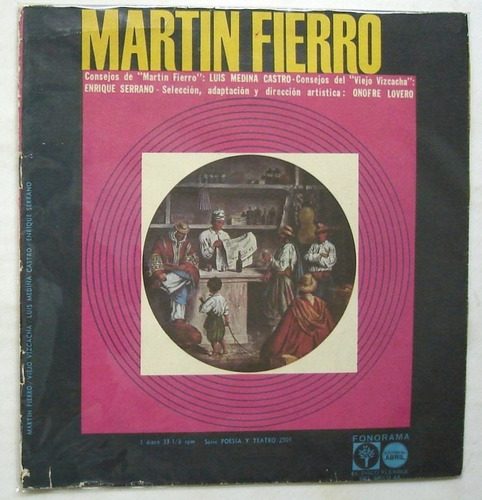 Martín Fierro. Disco Y Cuadernillo Consejos De Fierro Y Vizc