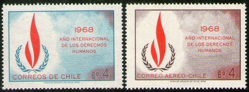 Chile Serie X 2 Sellos Mint Año Derechos Humanos Año 1969