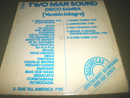 Disco Remix Vinyl Importd Two Man Sound - Disco Samba (1979)