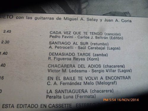 Vinilo Lp De El Chango Negro -- Cada Vez Que Te Qu(u975