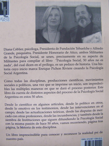 Imagen 2 de 4 de Psicologia Social * 50 Años No Es Nada * Varios Autores *