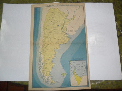 Mapa Pidrografico Republica Argentina Lamina Billiken Plano