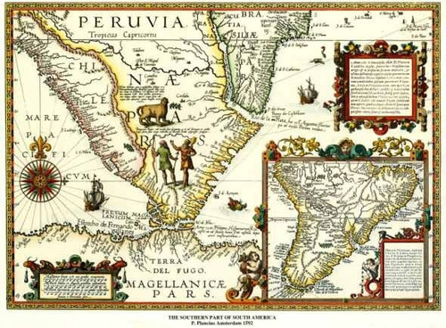 Lámina 45x30 Cm. - Mapa De Uruguay Y Rio De La Plata En 1592