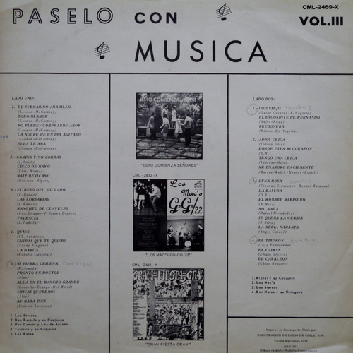 Vinilo Paselo Con Musica - Los Mac's, Los Bates, Los Stereos