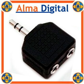 Conector 2 Audifonos 3.5mm iPhone iPod Samsung Blue Htc Zte