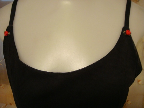 Blusa Camiseta Regata Transparente Forro Preta Tam. G (Usado)