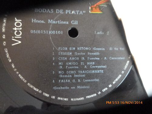 Vinilo Lp De Los Hermanos Martinez Gil Bodas De Pl (xx910 (Usado)