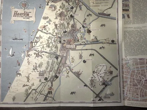 Vintage! Mapa Y Folleto De Haarlem (holanda) Años 60s (Usado)