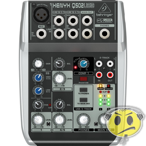 Mesa Som Behringer Xenyx Q502usb 5 C. C/ Interface Kadu Som