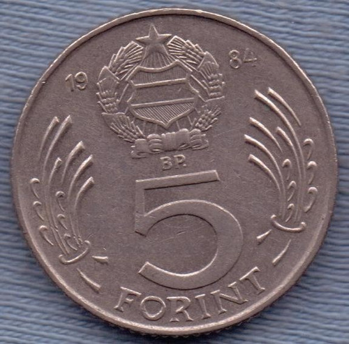 Imagen 2 de 2 de Hungria 5 Forint 1984 * Lajos Kossuth *