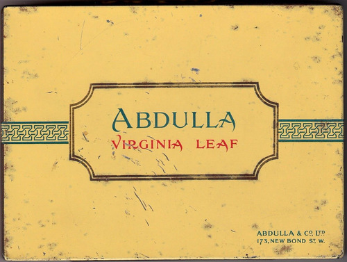 Antigua Lata Cigarrillos Abdulla Ingleses Años 60 (c85)