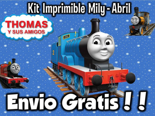 Kit Imprimible Thomas El Tren Y Sus Amigos Diseñá Tarjetas,+