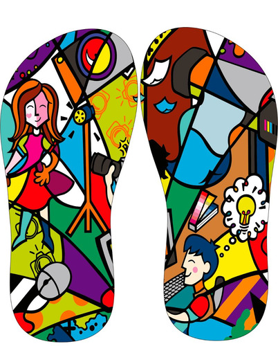 Chinelo Personalizado Romero Britto + Frete Grátis!