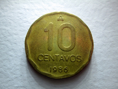 Moneda Argentina 10 Centavos De Austral 1986 Alfonsin Boedo