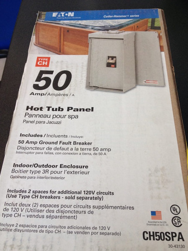 Gfci 50 Amp Interruptor P/fallas Conec A Tierra Para Spa