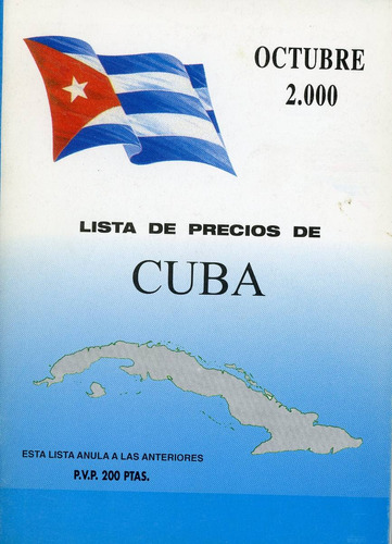 Catálogo Lista De Precios De Sellos Postales De Cuba, 2000.