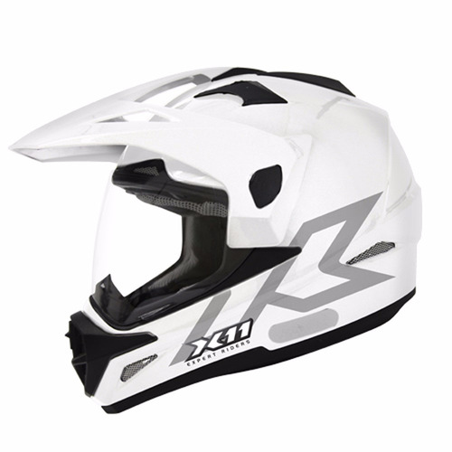 Capacete Moto X11 Crossover Branco Estilo Cross C/ Viseira