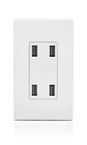 Toma Corriente Leviton Usb4p-w 4 Usb Alta Velocidad 4.2