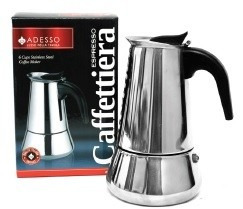 Cafetera Acero Inoxidable Mod Espresso 6 Tazas Marca Adesso®