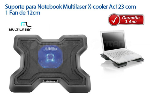 Cooler Metal Base Notebook Led Hub Multilaser Ac123 Suporte