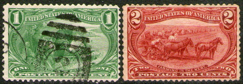 Estados Unidos 2 Sellos Río Mississippi Y Far-west Año 1898
