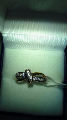 Anillo Oro Goldfilled Blanco/amarillo Zafiros (lab)/circ T8