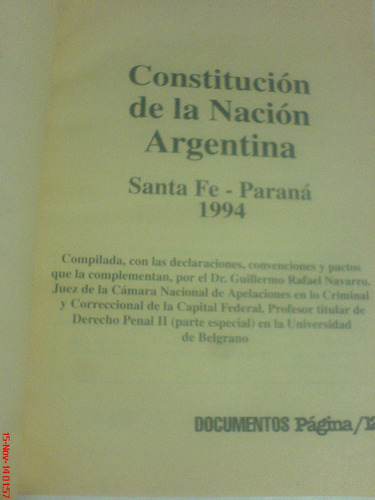 Constitucion De La Nacion Argentina   Guillermo R. Navarro