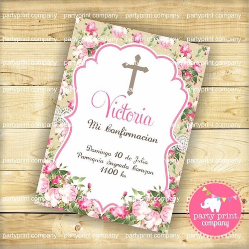 Kit Imprimible Confirmacion / Comunion Shabby Chic