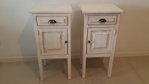 Imagen 4 de 10 de Mesa De Luz Madera Maciza Estilo Antigua Vintage Decapada