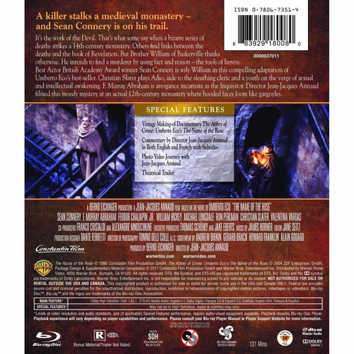 The Name Of The Rose (blu-ray)