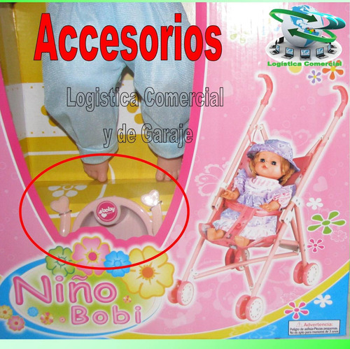 Muñeca Niño Bobi Para Niñas + Coche + Sonido Juguete