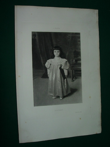 Grabado Antiguo Lamina France J. Frappa Portrait Marguerite