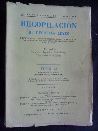 Recopilacion De Decretos Leyes Tomo 75 1973