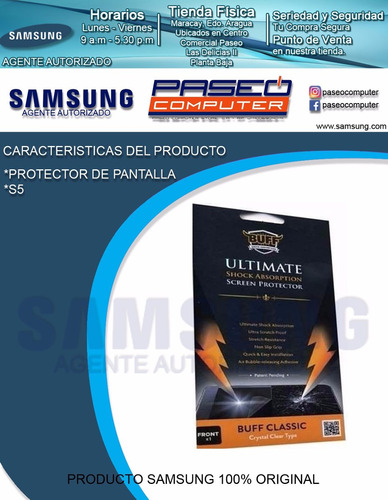 Protector De Pantalla S5 Agente Autorizado Samsung
