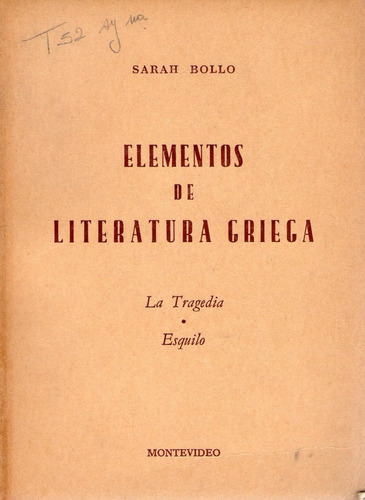 Elementos De Literatura Griega Sarah Bollo